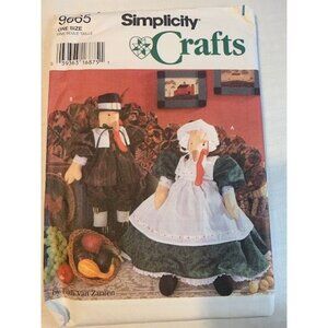 Simplicity Crafts 9665 Thanksgiving Pilgrim Doll Sewing Pattern Faith Van Zanten
